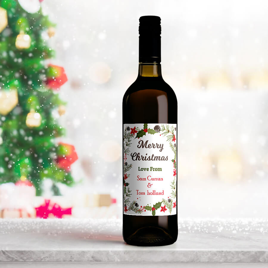 Custom Christmas Wine Labels - Secret Santa Gift
