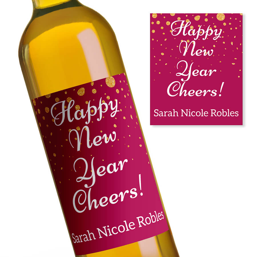Personalised Happy New Year Wine Labels