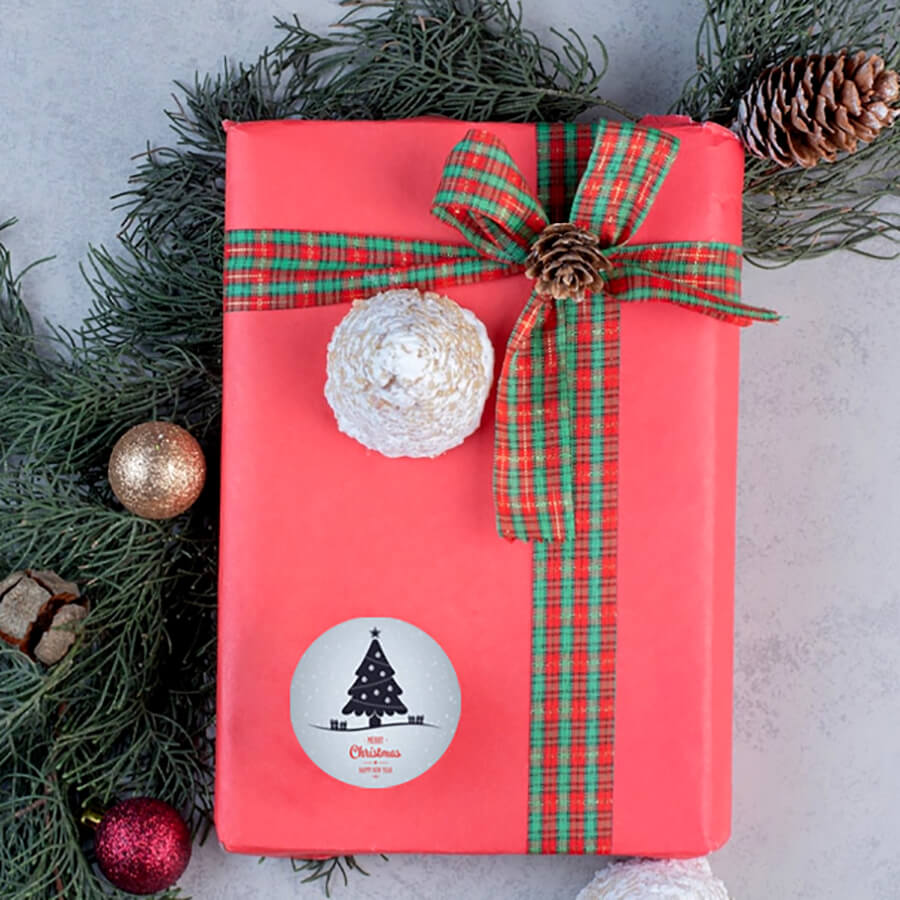 Festive packaging stickers