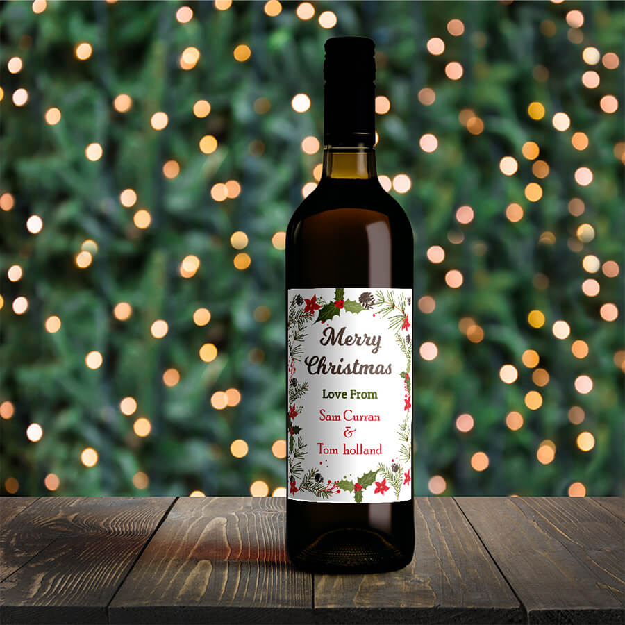 Custom Christmas Wine Labels - Secret Santa Gift