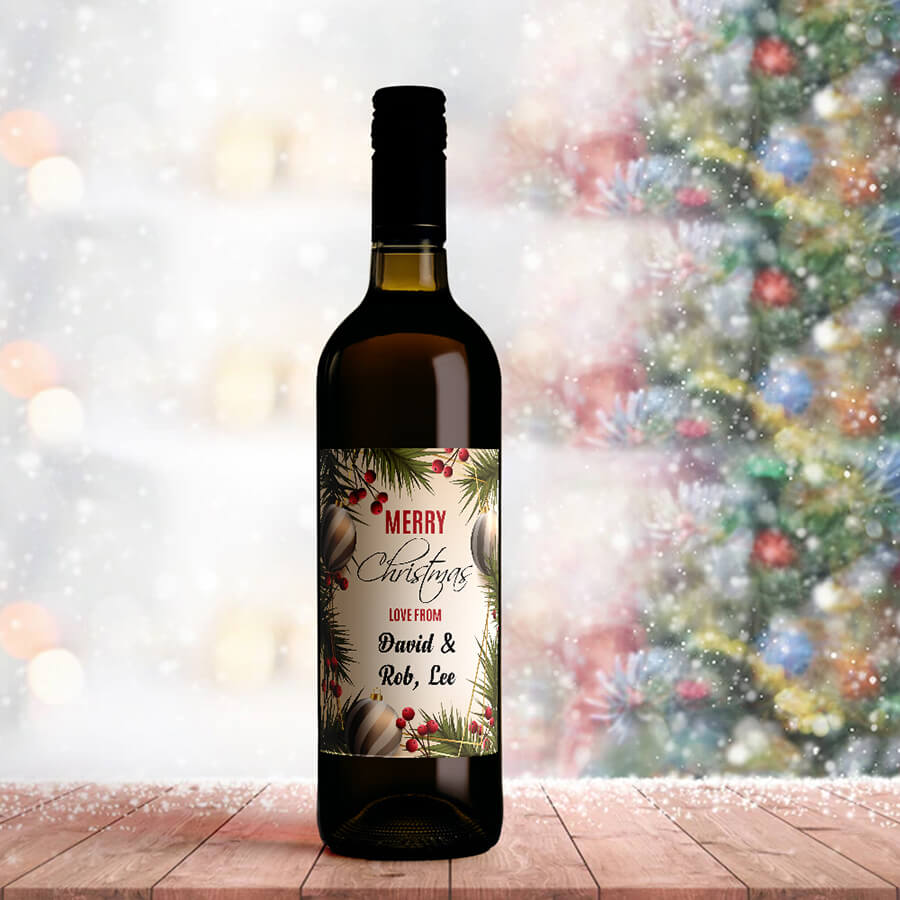 Custom Christmas Wine Labels - Secret Santa Gift