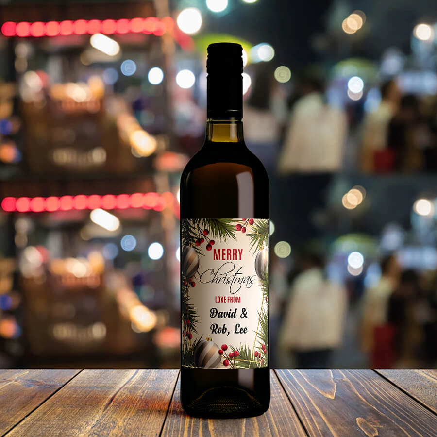 Custom Christmas Wine Labels - Secret Santa Gift
