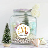 Personalised Christmas  Sticker - Round - Alphabet Santa