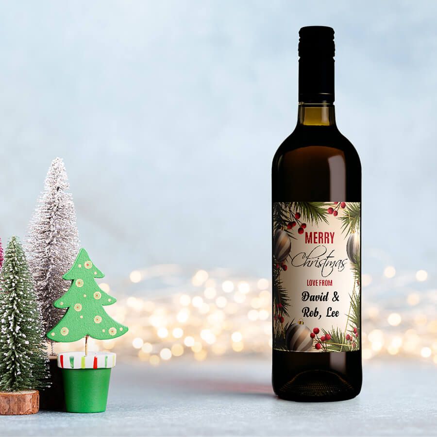 Custom Christmas Wine Labels - Secret Santa Gift
