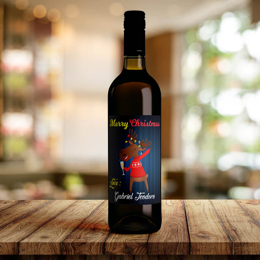 Custom Christmas Wine Labels - Secret Santa Gift