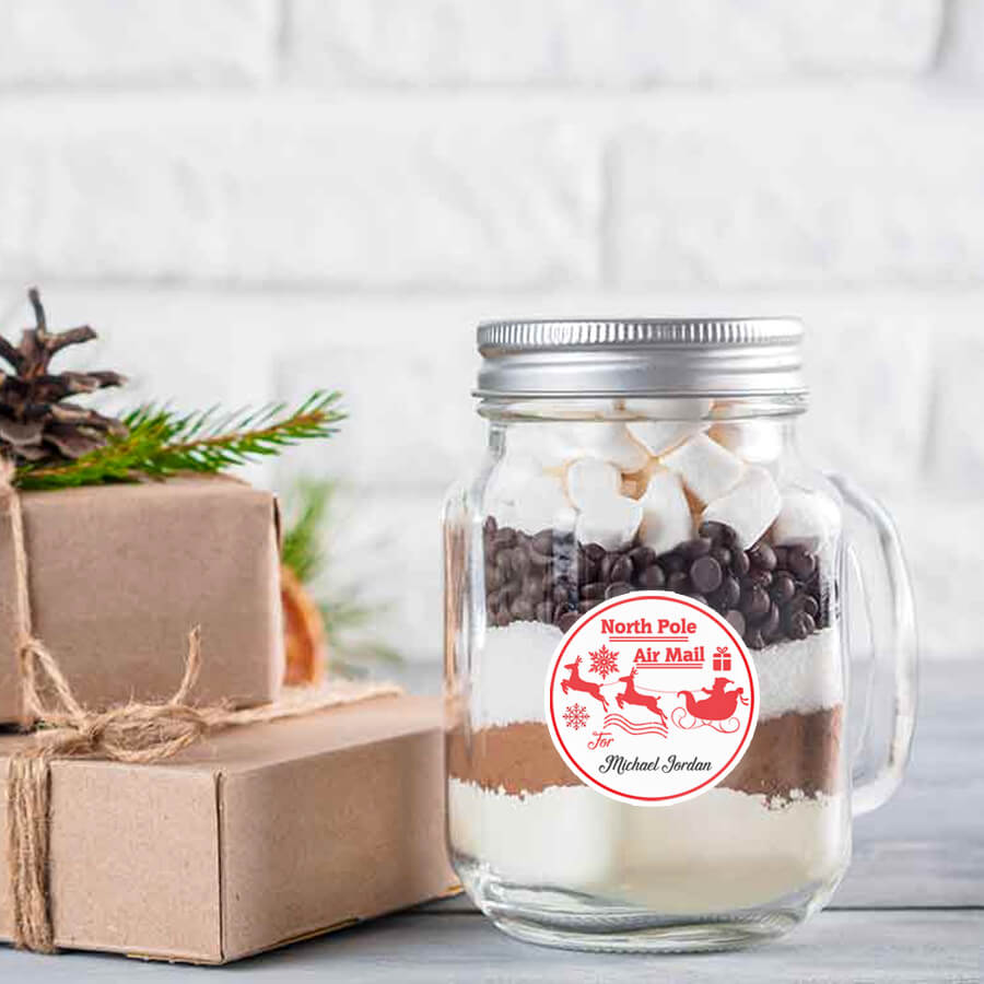 Personalised Christmas Stamp Sticker - Round - Special Delivery