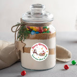 Personalised Christmas Sticker - Round - Santa Sleigh