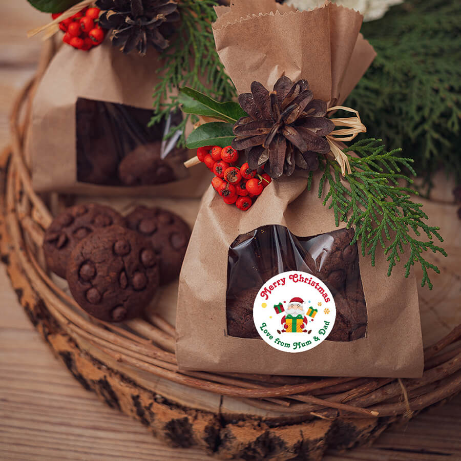 Personalised Christmas Sticker - Round - Santa Gift Labels