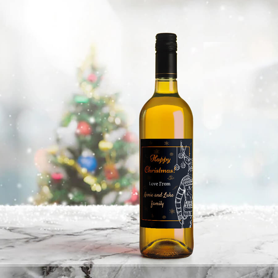 Custom Christmas Wine Labels - Secret Santa Gift
