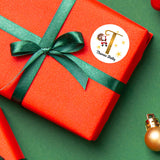 Personalised Christmas  Sticker - Round - Alphabet Santa