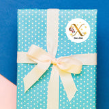 Personalised Christmas  Sticker - Round - Alphabet Santa