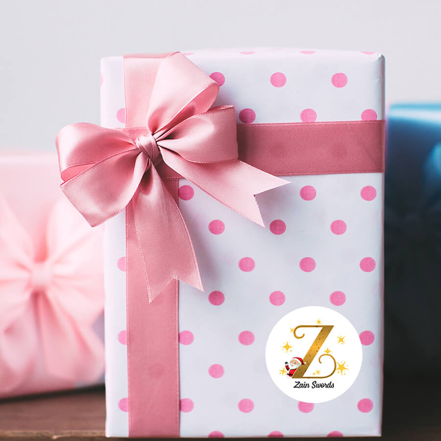 Personalised Christmas  Sticker - Round - Alphabet Santa