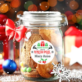 Personalised Christmas Stamp Sticker - Round - Express Delivery