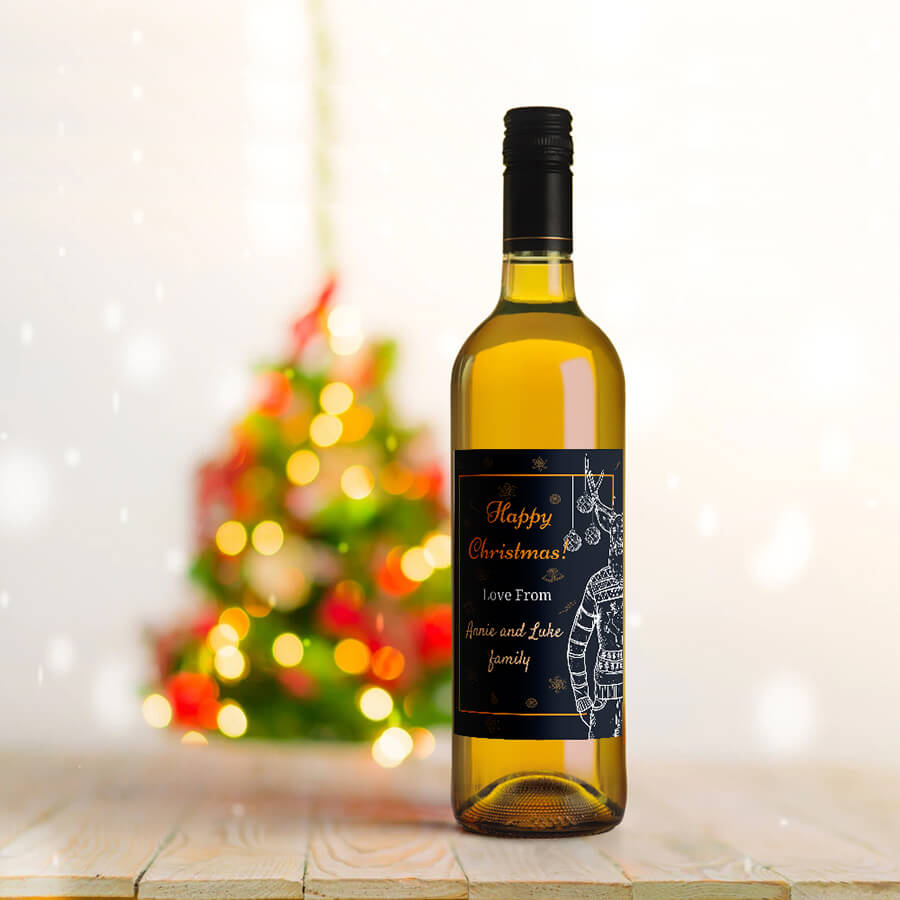 Custom Christmas Wine Labels - Secret Santa Gift
