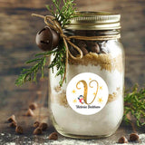 Personalised Christmas  Sticker - Round - Alphabet Santa