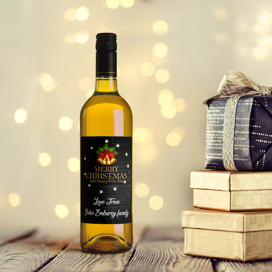 Custom Christmas Wine Labels - Secret Santa Gift