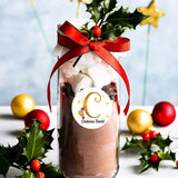 Personalised Christmas  Sticker - Round - Alphabet Santa