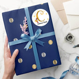 Personalised Christmas  Sticker - Round - Alphabet Santa