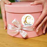 Personalised Christmas  Sticker - Round - Alphabet Santa