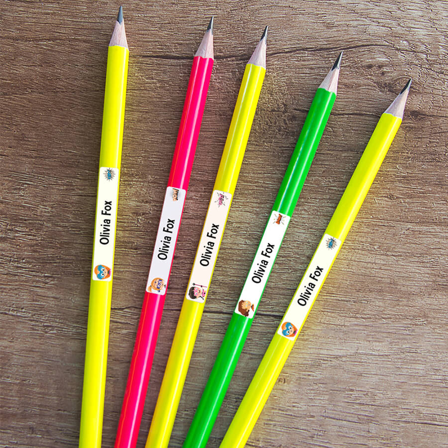 pencil name labels for kids