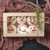 Personalised Christmas Sticker - Round - Santa Sleigh