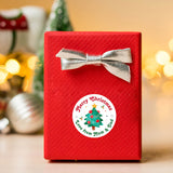 Personalised Christmas Sticker - Round - Tree