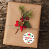 Personalised Christmas Stamp Sticker - Round - Express Delivery