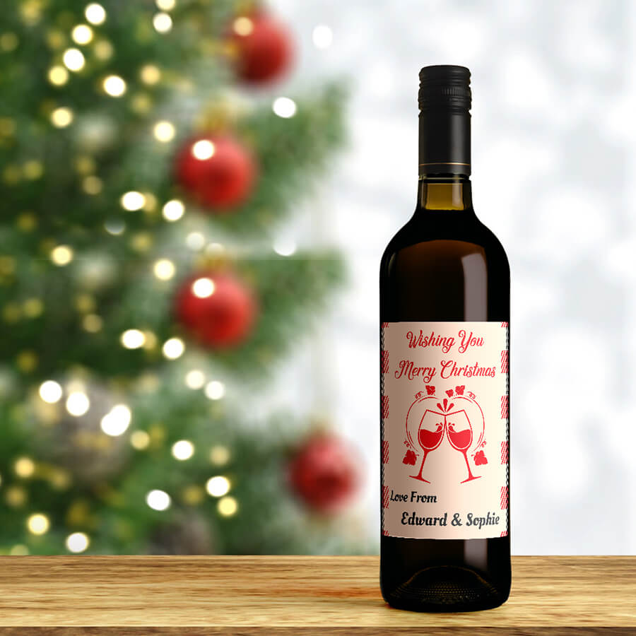 Custom Christmas Wine Labels - Secret Santa Gift