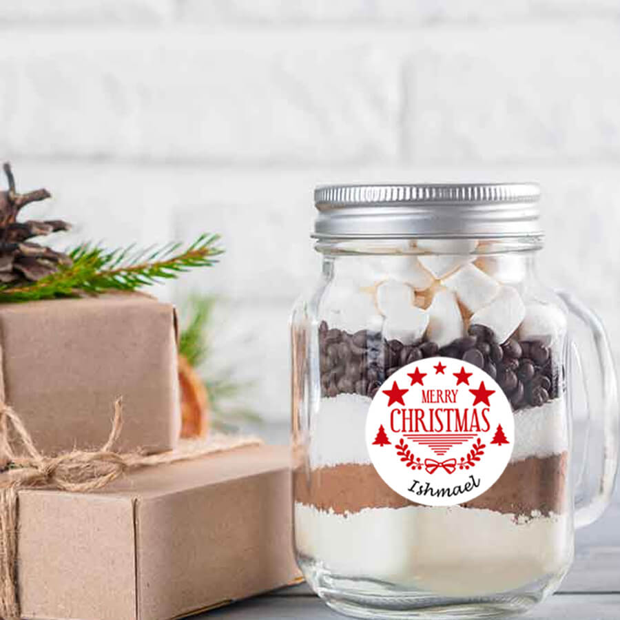 Personalised Christmas Stamp Sticker - Round - Special Delivery