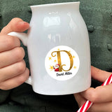 Personalised Christmas  Sticker - Round - Alphabet Santa