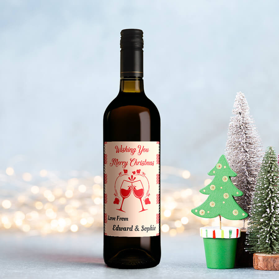 Custom Christmas Wine Labels - Secret Santa Gift