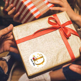 Personalised Christmas  Sticker - Round - Alphabet Santa