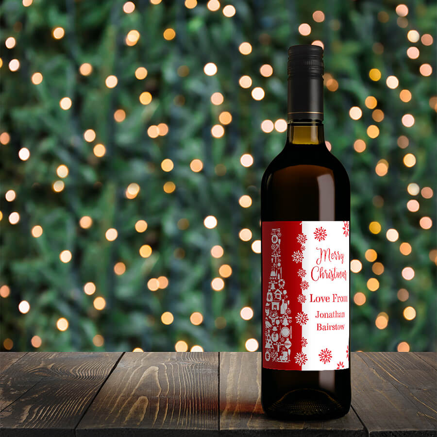 Custom Christmas Wine Labels - Secret Santa Gift