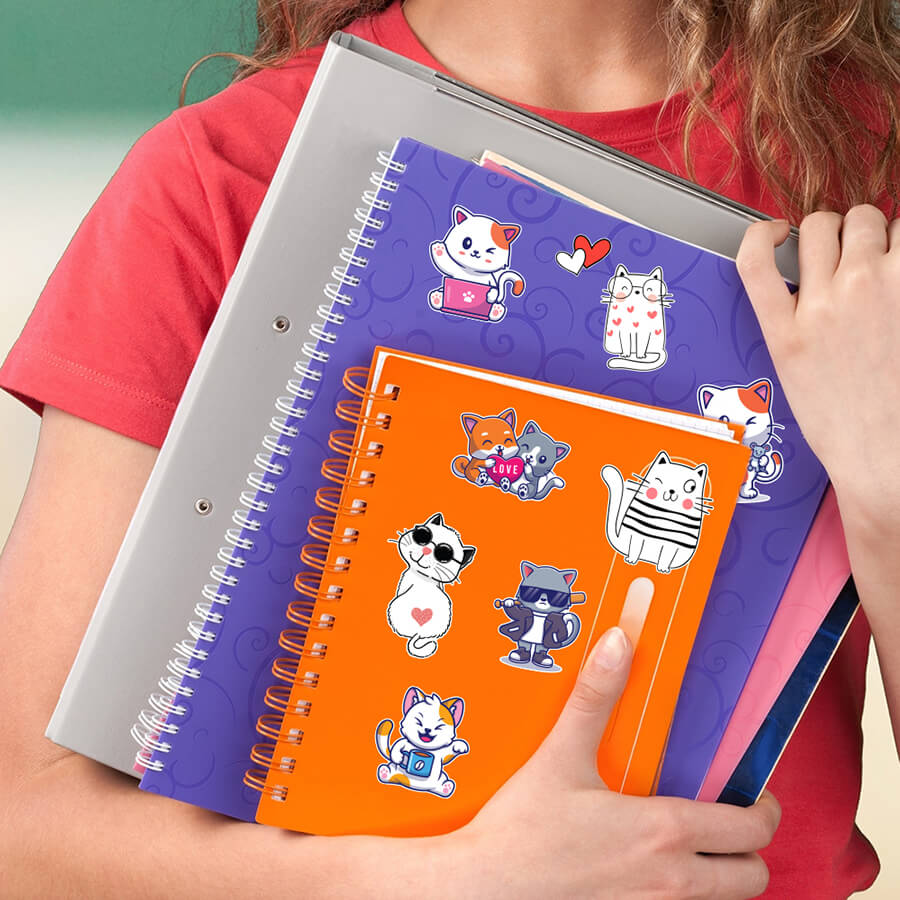 Purr-fectly Amusing: Cat Vinyl Stickers for Laptop, Skateboard, and More!