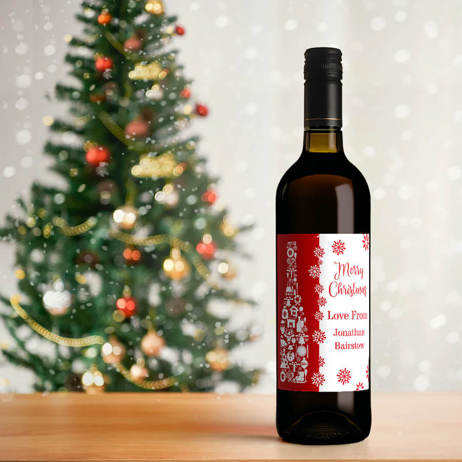 Custom Christmas Wine Labels - Secret Santa Gift