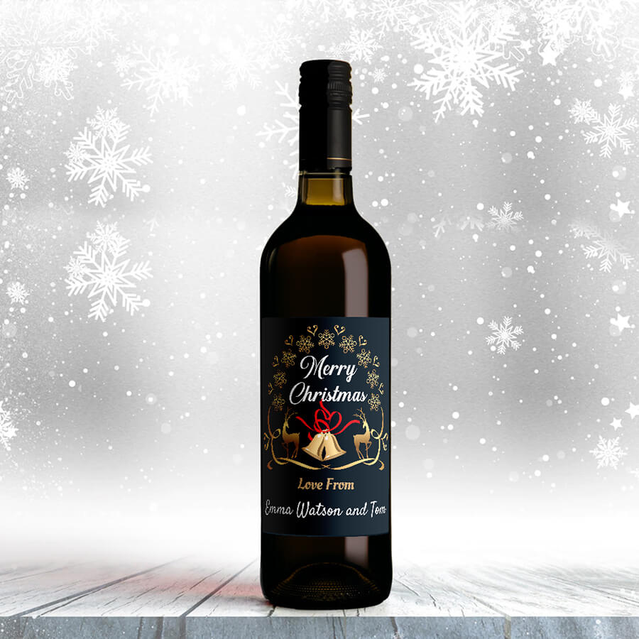 Custom Christmas Wine Labels - Secret Santa Gift