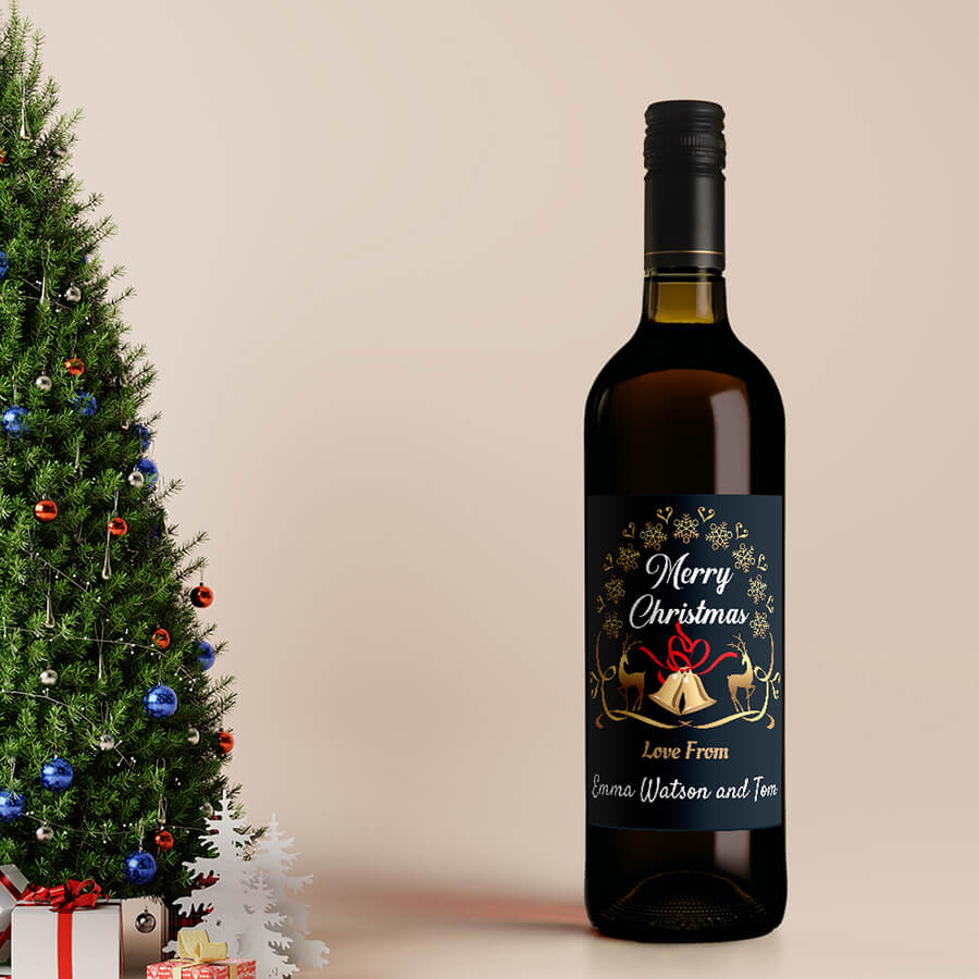 Custom Christmas Wine Labels - Secret Santa Gift