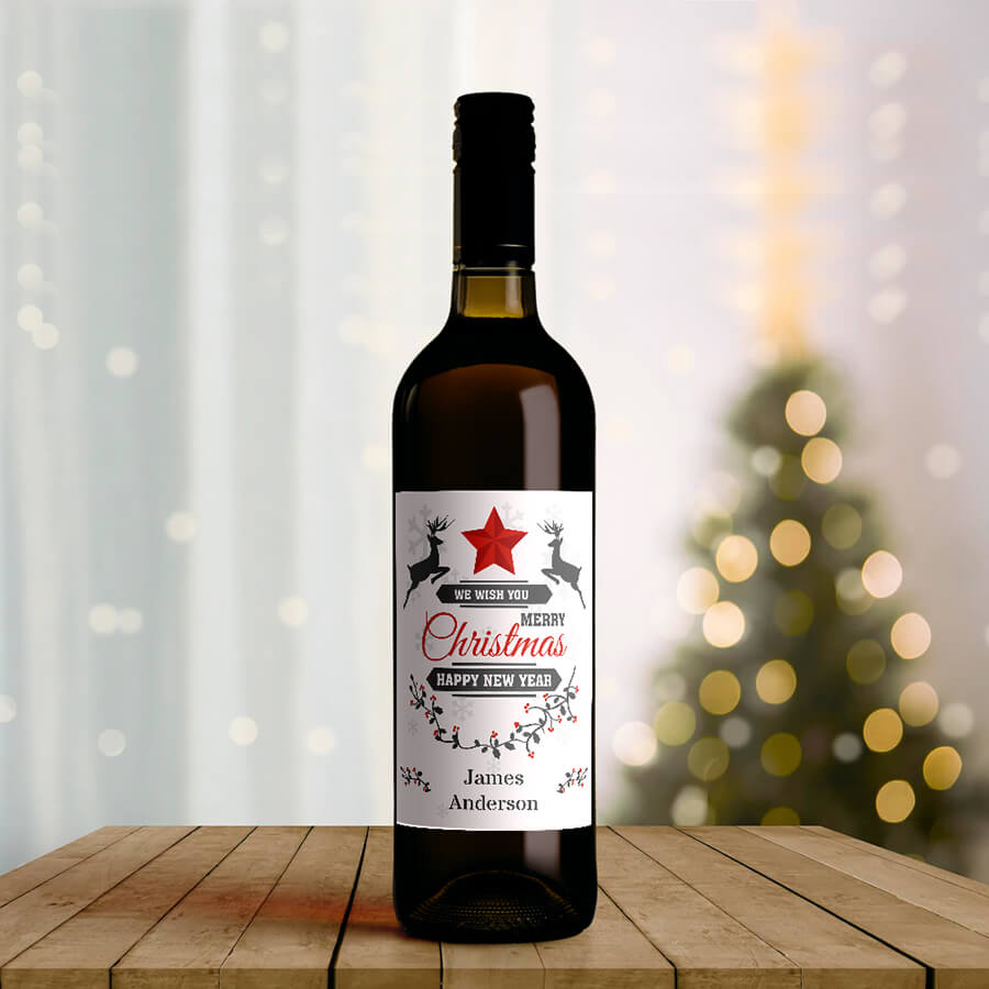Custom Christmas Wine Labels - Secret Santa Gift
