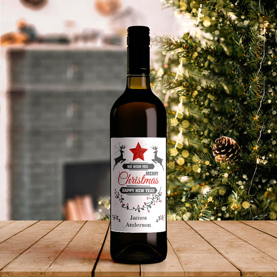Custom Christmas Wine Labels - Secret Santa Gift