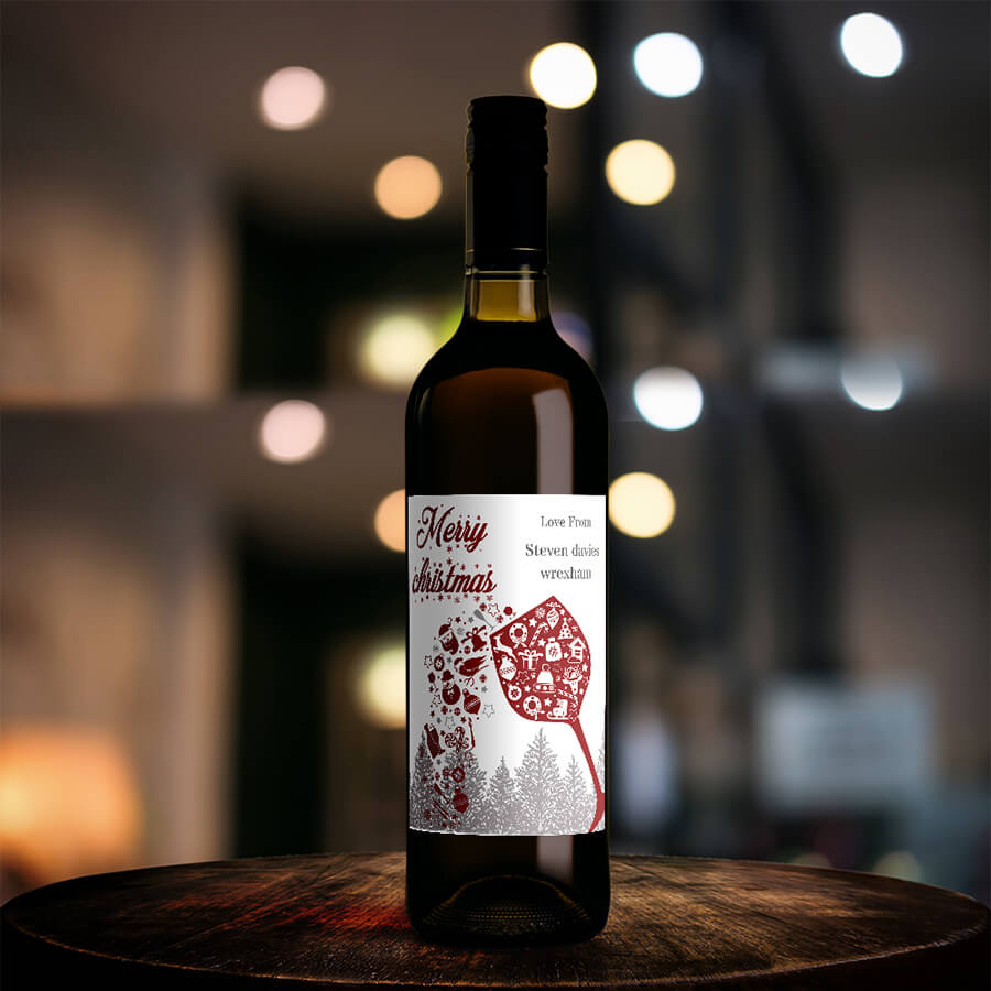 Custom Christmas Wine Labels - Secret Santa Gift