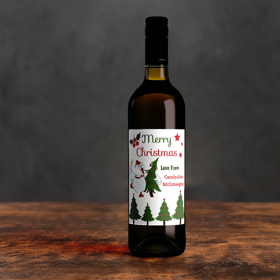 Custom Christmas Wine Labels - Secret Santa Gift