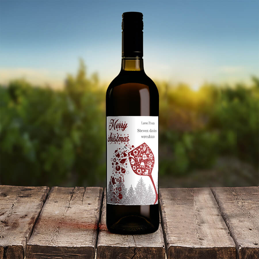 Custom Christmas Wine Labels - Secret Santa Gift