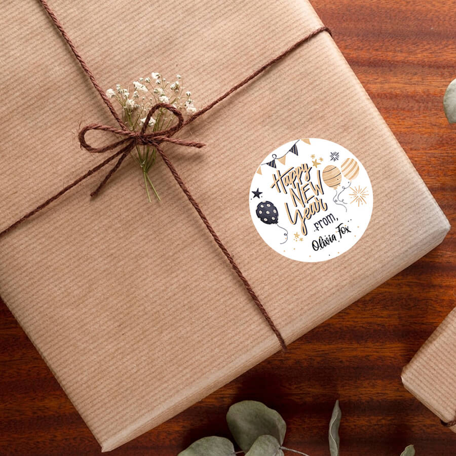 Personalised Happy New Year Stickers