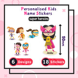 Heroins name label for kids