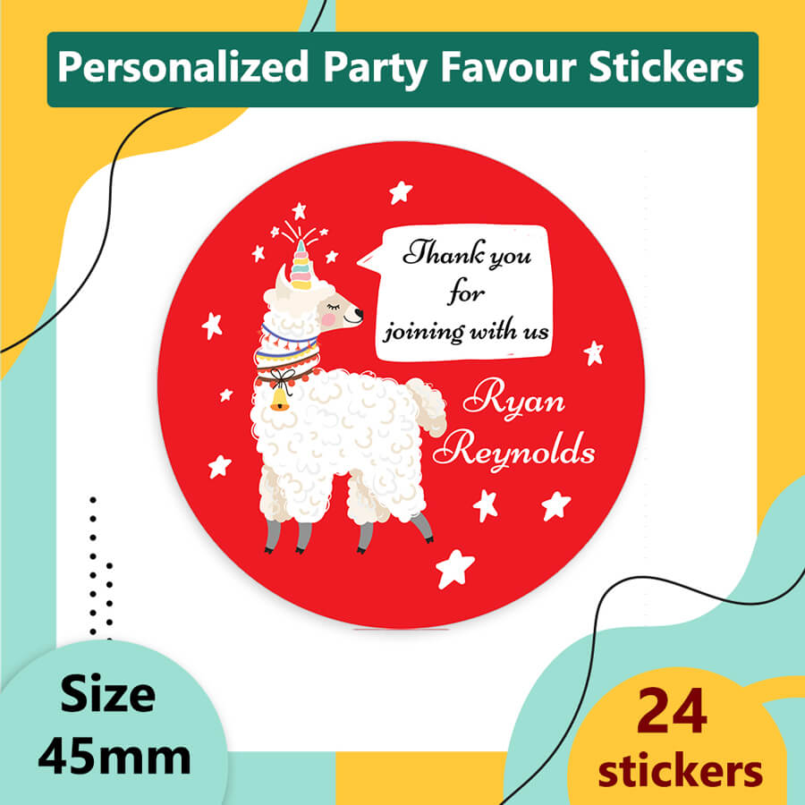 Personlised Animal Theme Party Stickers
